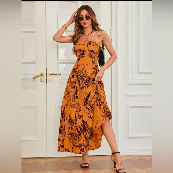 Shen summer dress S orange only wear once - Picture 2 of 7